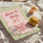 Invitation Trente Main Tiré Colorful Stripes Anniversaire Fêt