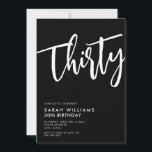 Invitation Trente moderne noir et blanc 30e anniversaire<br><div class="desc">Trente moderne noir et blanc 30e anniversaire Invitation</div>