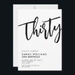 Invitation Trente moderne noir et blanc 30e anniversaire<br><div class="desc">Trente moderne noir et blanc 30e anniversaire Invitation</div>