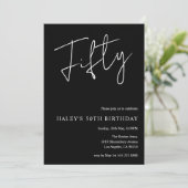 Invitation Trente Moderne Simple Noir 50e Anniversaire (Debout devant)