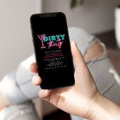 Invitation Trente-neuf bleu et rose 30e anniversaire