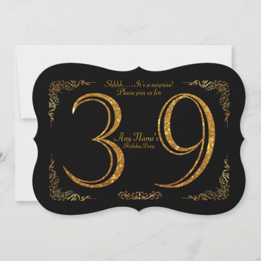 Invitation trente-neuvième, Gatsby de fête d'anniversaire (Devant)