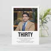 Invitation TRENTE Photo moderne 30e fête d'anniversaire (Debout devant)