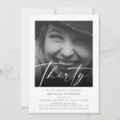 Invitation Trente photo moderne fête d'anniversaire (Devant)