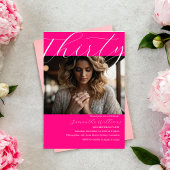 Invitation Trente rose moderne Photo 30e anniversaire invitat