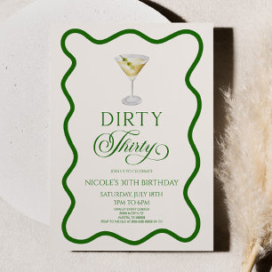 Invitation Trente sale Fête d'anniversaire Dirty Martini 30 a