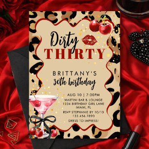 Invitation Trente Sale Martini Cerise Glam 30e Anniversaire