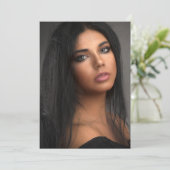 Invitation Trente script photo d'anniversaire 30 ans noir arg (Debout devant)