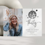 Invitation Trente Silver Disco Ball Photo 30e Anniversaire<br><div class="desc">Voici une Trente Boule Disco en argent Photo personnalisée 30e anniversaire de fête Invitation!</div>