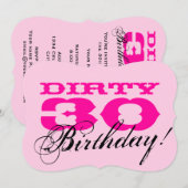 Invitation Trente trentaine d'invitations à la fête d'anniver (Devant / Derrière)