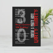 Invitation Trente-trente-troisième anniversaire Black Red Dir (Debout devant)