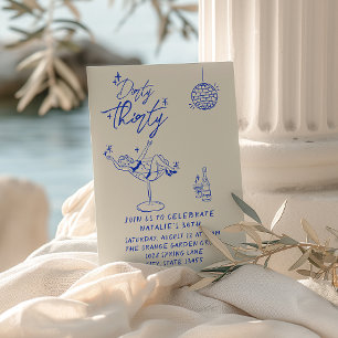 Invitation Trentième Anniversaire Amusant de Dirty Thirty Des
