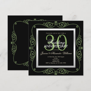 Invitation Trentième Anniversaire de Mariage Cadre Perle Élég