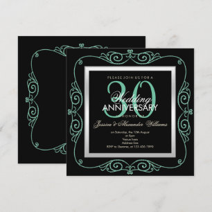 Invitation Trentième anniversaire de mariage encadré de perle