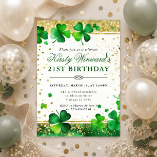 Invitation Trentième premier anniversaire Trèfle Vert Élégant