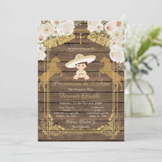 Invitation Tres Anos Boy (Debout devant)