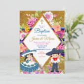 Invitation Tres Anos Marine Mexicaine Fiesta Baptême Invitati (Debout devant)