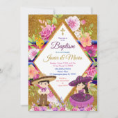 Invitation Tres Anos Purple Mexicain Fiesta Baptême Invitatio (Devant)