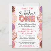 Invitation TRÈS CHÈRE Beignets glacés roses pour bébé Premier (Devant)