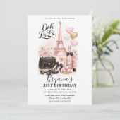 Invitation Très Chic in the City Pink Paris 21st Birthday  (Debout devant)