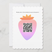 Invitation Très douce code QR baie fraise Baby Shower (Dos)