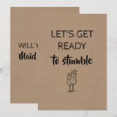 Invitation Très drôle de servante d'accueil / La servante d'h (Devant / Derrière)