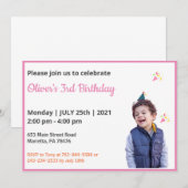 Invitation Très drôle | Enfants Photo Anniversaire (Devant / Derrière)