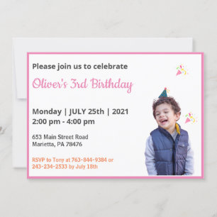 Invitation Très drôle Enfants Photo Anniversaire
