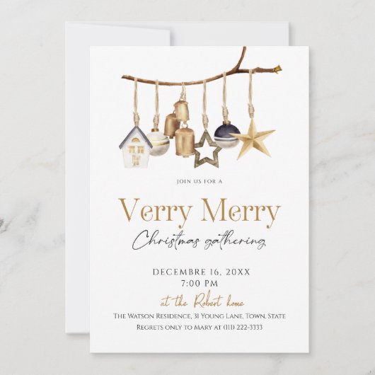 Invitation Très Joyeux Noël Fête de Noël (Devant)