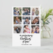 Invitation Très Joyeux Noël | Orange | 9 photos collage (Debout devant)