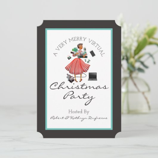 Invitation Très Joyeux Noël virtuel (Debout devant)