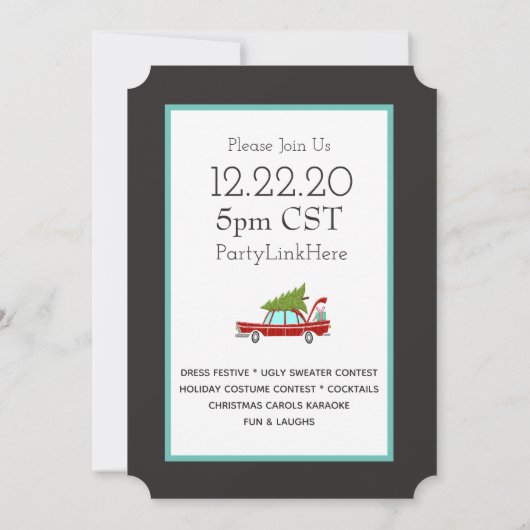 Invitation Très Joyeux Noël virtuel (Dos)