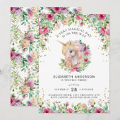 Invitation Très Magique Jour Unicorn Anniversaire (Devant / Derrière)