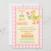 Invitation très mignon anniversaire d'un enfant idiot d'oie (Devant)