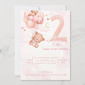 Invitation très mignon boho arc-en-ciel aquarelle rose  (Devant)