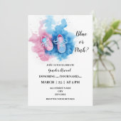 Invitation Très mignon chaussures de bébé sexe révéler (Debout devant)