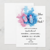 Invitation Très mignon chaussures de bébé sexe révéler (Devant / Derrière)