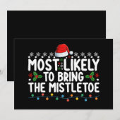 Invitation Très Probable D'Apporter La Famille De Noël Mistle (Devant / Derrière)