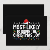 Invitation Très Probable D'Apporter Les Fêtes De Noël Joy (Devant / Derrière)