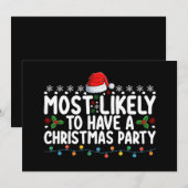 Invitation Très Probable D'Avoir Une Famille De Fête De Noël (Devant / Derrière)