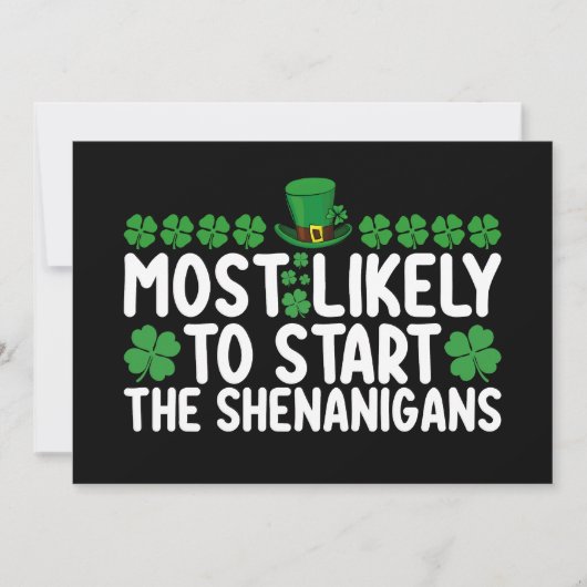 Invitation Très Probable De Commencer Les Shenanigans St Patr (Devant)