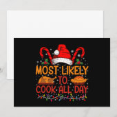 Invitation Très Probable De Cuisiner Toute La Journée De Noël (Devant / Derrière)