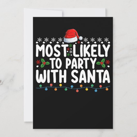 Invitation Très Probable De Fêter Avec Père Noël Noël (Devant)