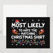 Invitation Très Probable De Haine Correspondant À Noël (Devant / Derrière)
