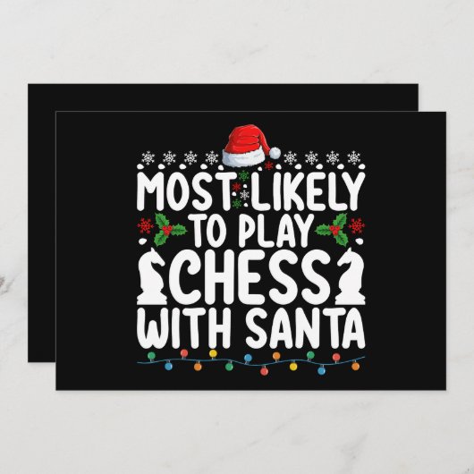 Invitation Très Probable De Jouer Aux Échecs Avec Père Noël C (Devant / Derrière)