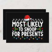 Invitation Très Probable De Snoop Pour Les Présentations Noël (Devant / Derrière)