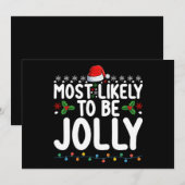 Invitation Très Probable D'Être Jolly Fête De Noël De Famille (Devant / Derrière)