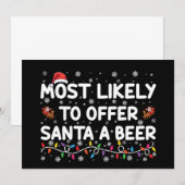 Invitation Très Probable D'Offrir À Père Noël Une Beer Christ (Devant / Derrière)