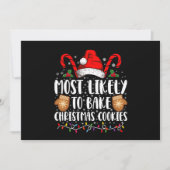 Invitation Très Probablement Bake Noël Cookie Famille Xmas (Devant)