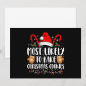 Invitation Très Probablement Bake Noël Cookie Famille Xmas (Devant / Derrière)